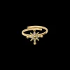 Bague Ajustable Femme PERSEA Acier Doré Cristaux