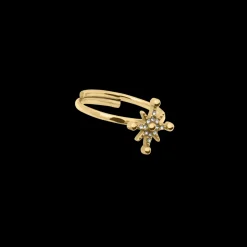 Bague Ajustable Femme PERSEA Acier Doré Cristaux