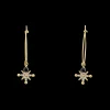 Boucles d'oreilles Créoles Femme AUSTRALE Acier Doré Perles Noires