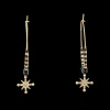 Boucles d'oreilles Créoles Femme ANTHAREA Acier Doré Perles Noires
