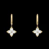 Boucles d'oreilles Créoles Femme RUBYA Acier Doré Nacre Blanche