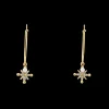 Boucles d'oreilles Pendantes Femme AUSTRALE Acier Doré Perles Blanches
