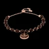 Bracelet Chaîne Femme TALLIA Acier Doré rose Nacre Brune