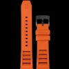 Bracelet Homme Caoutchouc FKM Orange 22 MM Boucle Noir