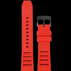 Bracelet Homme Caoutchouc FKM Rouge 22 MM Boucle Noir