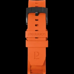 Bracelet Homme Caoutchouc FKM Orange 22 MM Boucle Noir