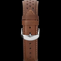 Bracelet Homme Cuir Brun 26 MM Boucle Argenté