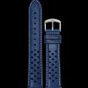 Bracelet Homme Cuir perforé Bleu 20 MM