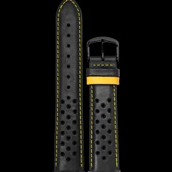 Bracelet Homme Cuir perforé Noir 22 MM