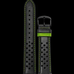 Bracelet Homme Cuir perforé Noir 22 MM