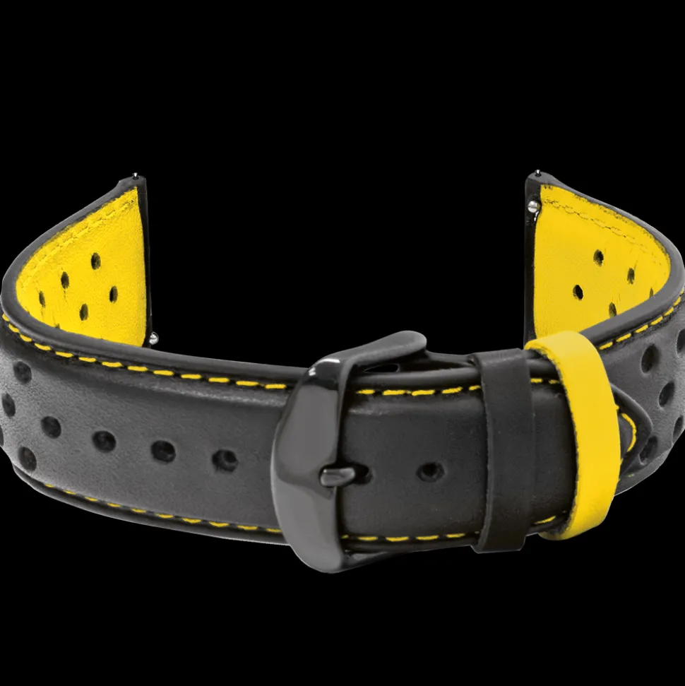 Bracelet Homme Cuir perforé Noir 22 MM