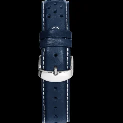 Bracelet Homme Cuir perforé Bleu 22 MM