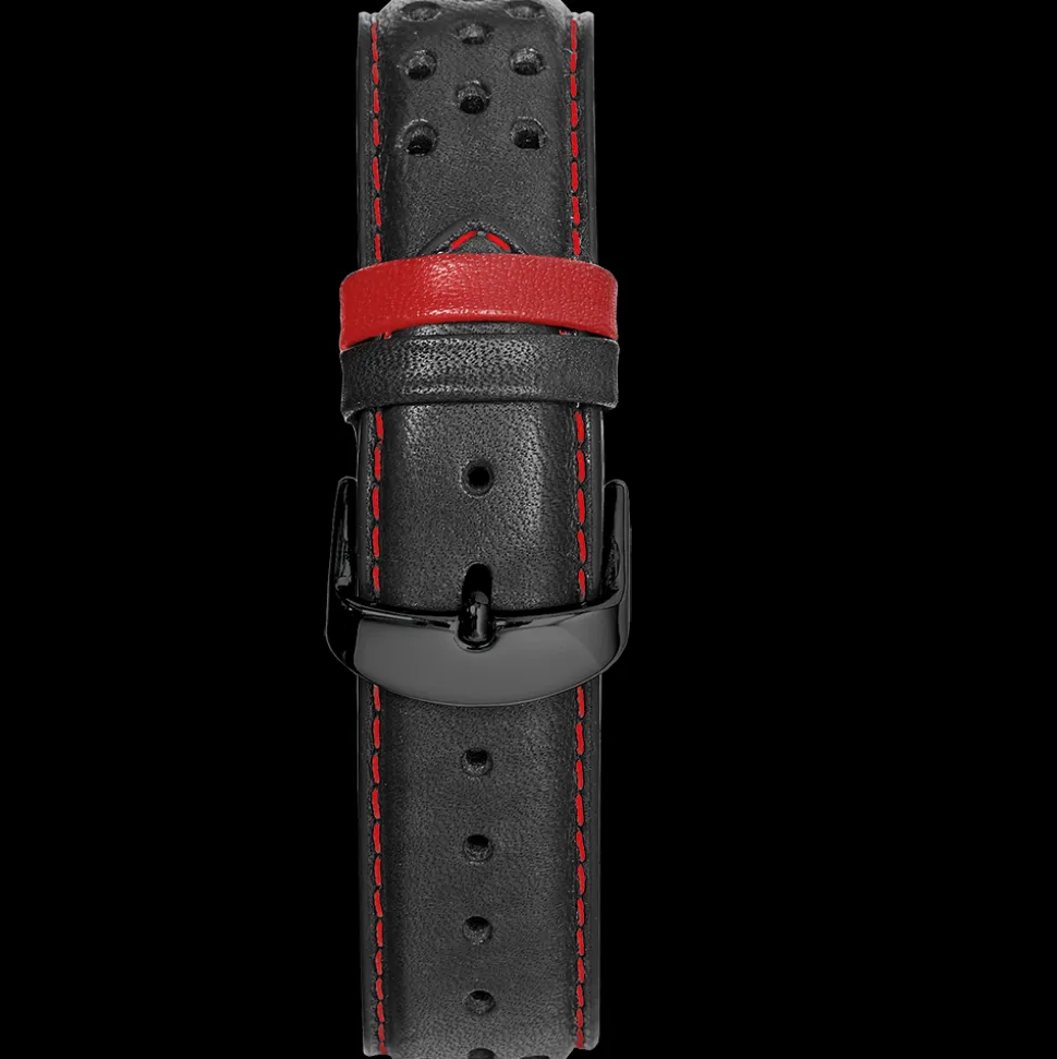 Bracelet Homme Cuir perforé Noir 22 MM