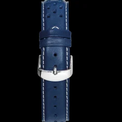 Bracelet Homme Cuir perforé Bleu 20 MM