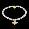 Bracelet Perles Femme RUBYA Acier Doré Nacre Blanche
