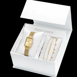 Coffret Femme ARIANE Cadran Doré Bracelet Acier milanais Doré