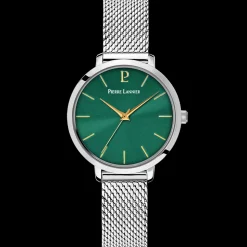 Coffret Femme CHOUQUETTE Argenté Cadran Vert Bracelet Cuir Vert 12 MM