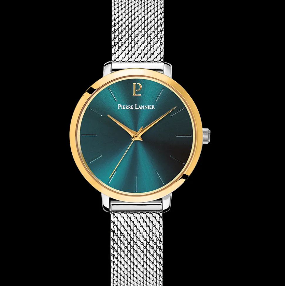 Coffret Femme CHOUQUETTE Cadran Vert Bracelet Cuir Brun