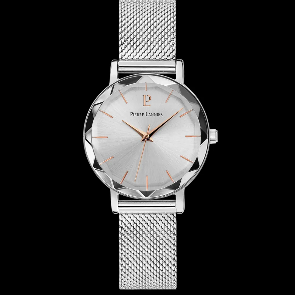 Coffret Femme MULTIPLES Cadran Argenté Bracelet Cuir Rose
