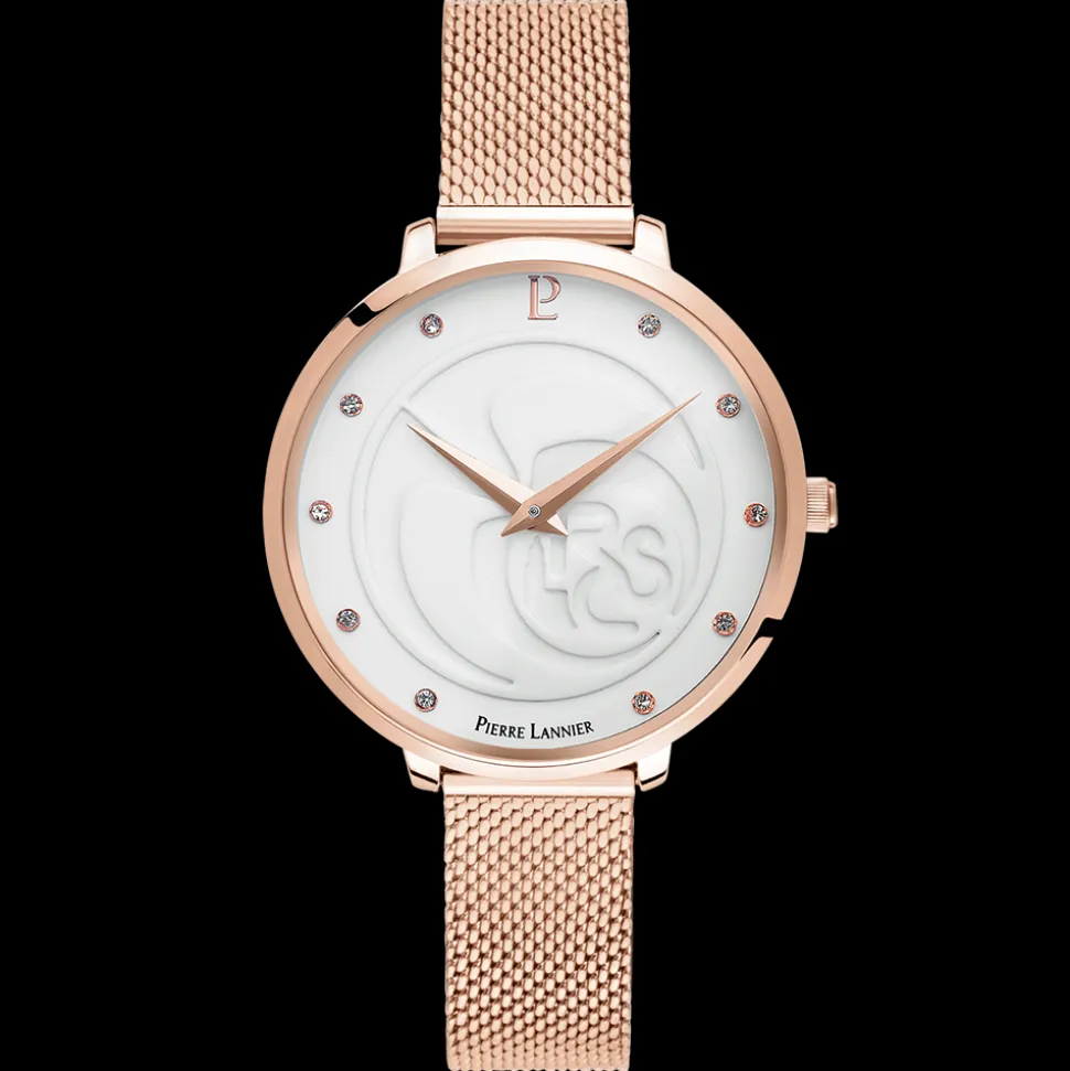 Coffret Femme RCS Cadran Blanc Bracelet Cuir Bleu