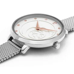 Coffret Femme RCS Cadran Blanc Bracelet Cuir Brun