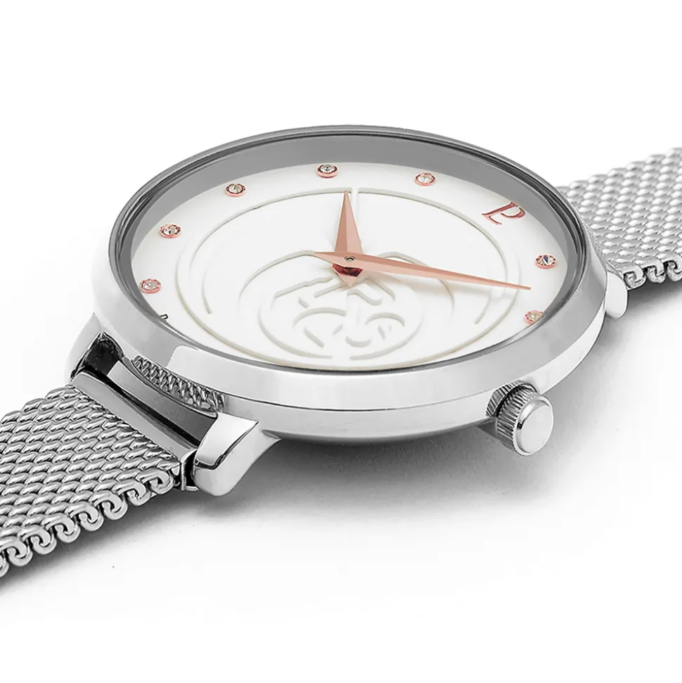 Coffret Femme RCS Cadran Blanc Bracelet Cuir Brun