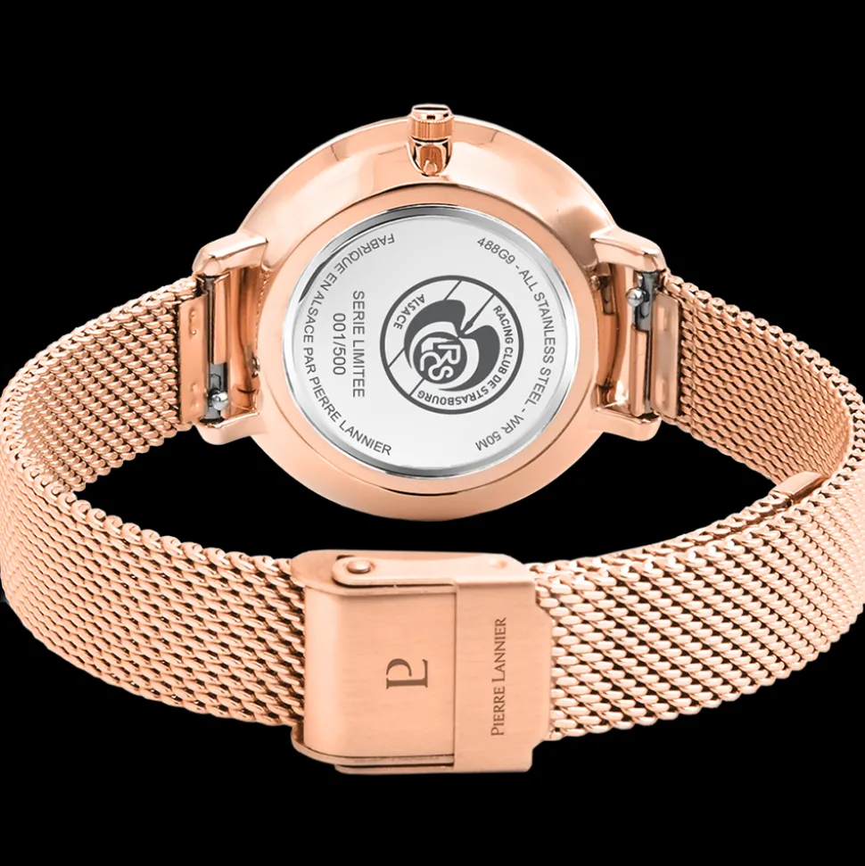 Coffret Femme RCS Cadran Blanc Bracelet Cuir Bleu