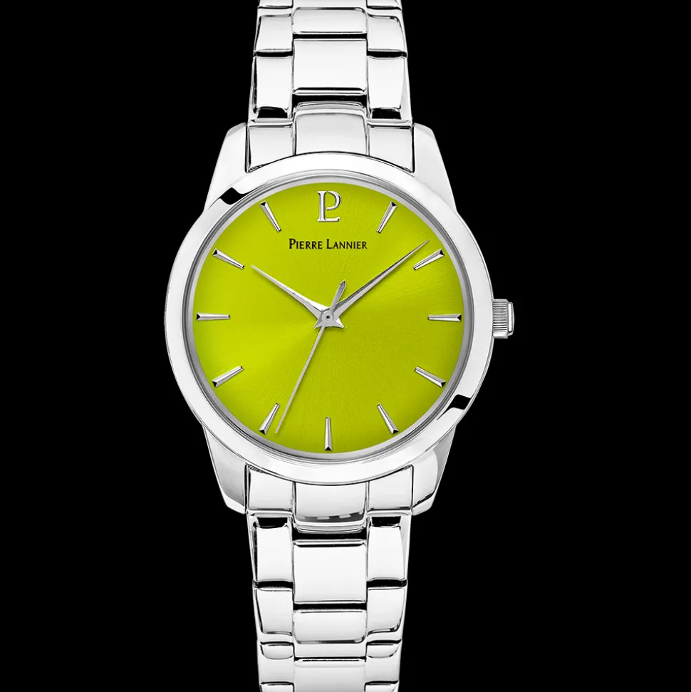 Coffret Femme ROXANE Cadran Vert Bracelet Acier Argenté