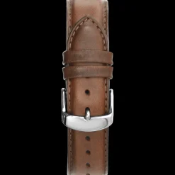 Coffret Homme AUTOMATIC Argenté Cadran Vert Bracelet Cuir Brun 20 MM