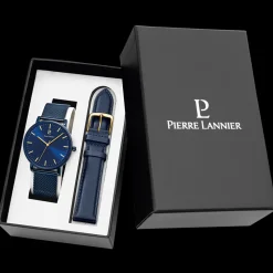 Coffret Homme ESSENTIAL Cadran Bleu Bracelet Cuir Bleu
