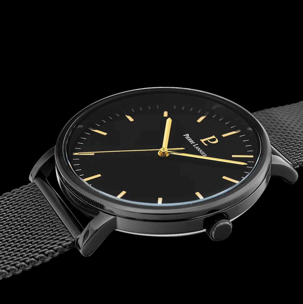 Coffret Homme ESSENTIAL Cadran Noir Bracelet Cuir Brun