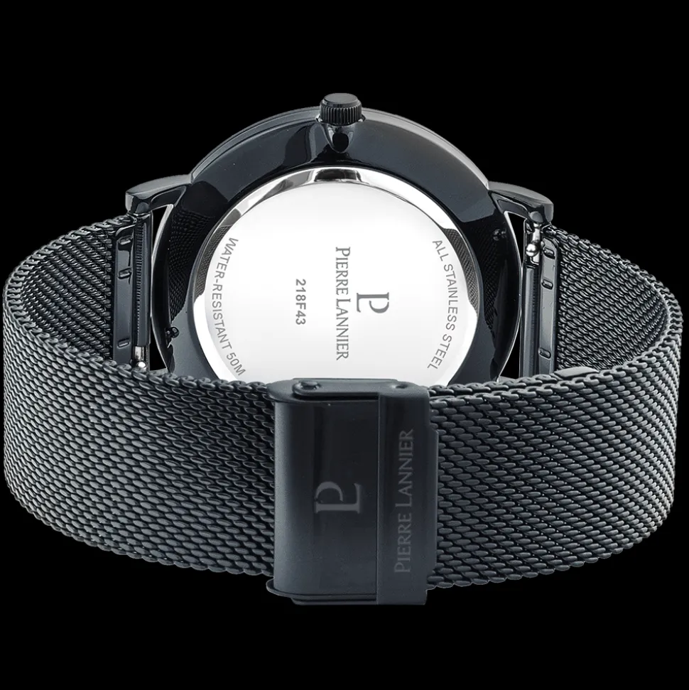 Coffret Homme ESSENTIAL Cadran Noir Bracelet Cuir Brun