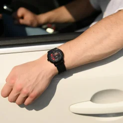 Coffret Homme PADDOCK Cadran Noir Bracelet Acier milanais Noir