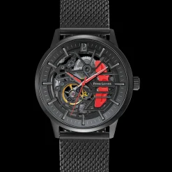 Coffret Homme PADDOCK Noir Cadran Noir Bracelet Acier milanais Noir 22 MM
