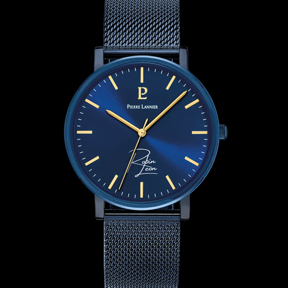 Coffret Mixte Robin Leon ESSENTIAL Bleu Cadran Bleu Bracelet Cuir Bleu 20 MM