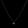 Collier Chaîne Femme AUSTRALE Acier Doré Perles Noires