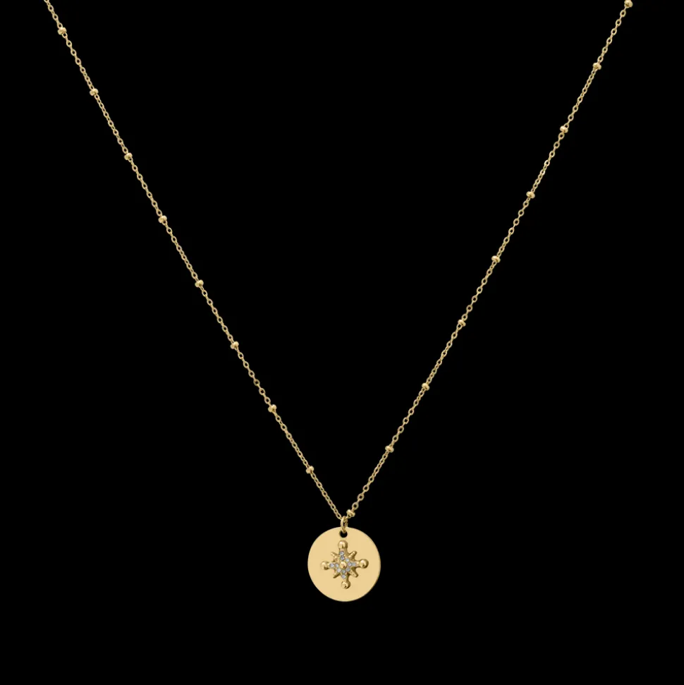 Collier Chaîne Femme PERSEA Acier Doré Cristaux