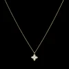 Collier Chaîne Femme RUBYA Acier Doré Nacre Blanche