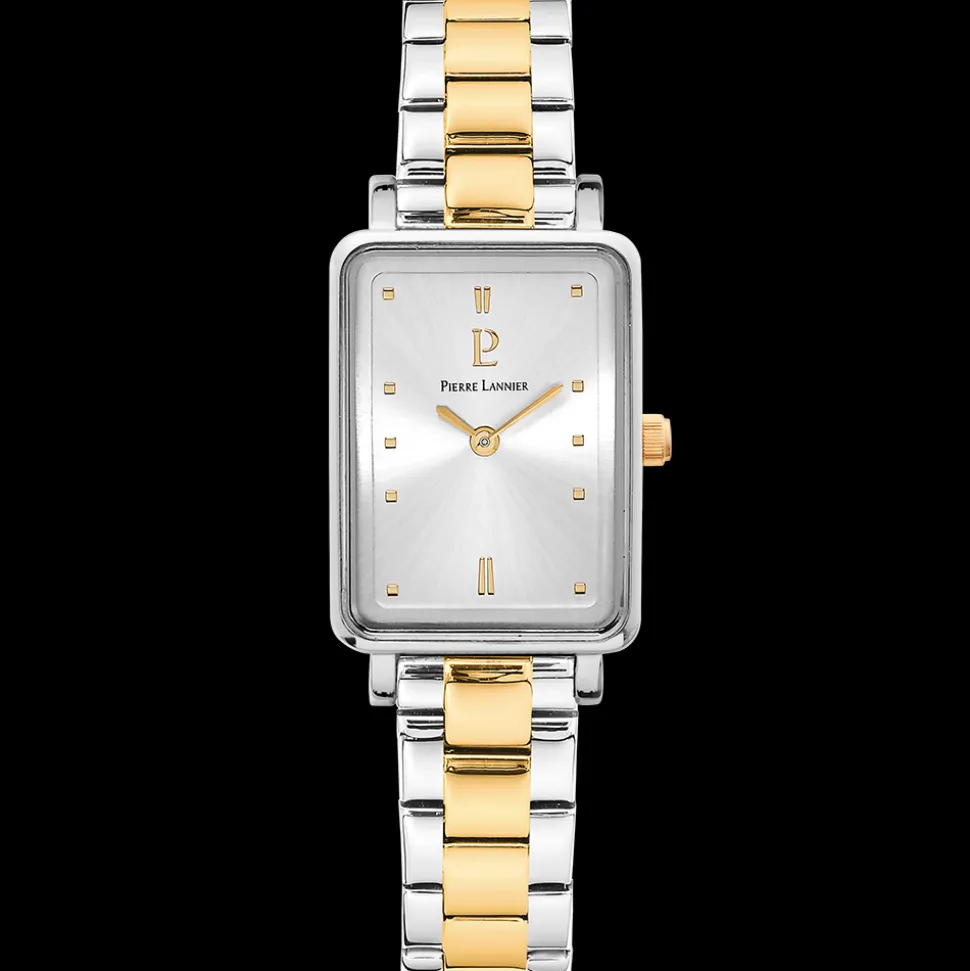 Montre Femme ARIANE Cadran Argenté Bracelet Acier Bicolore