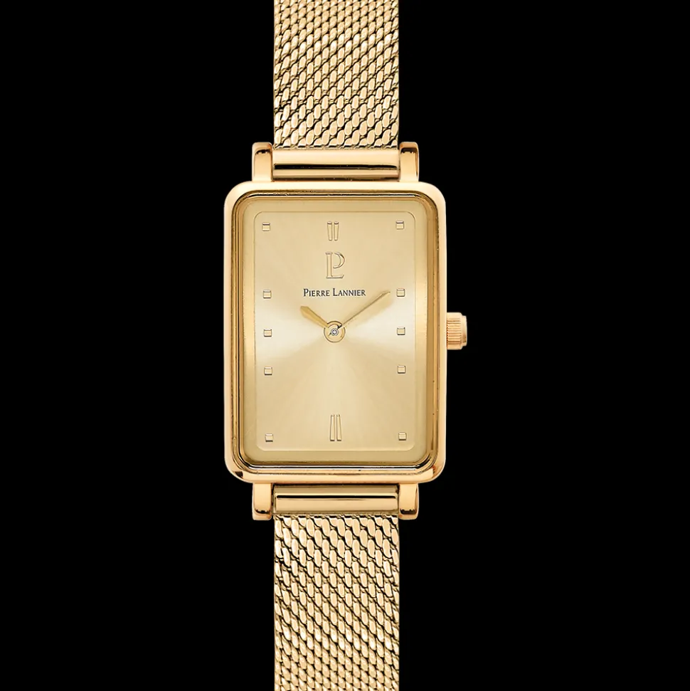 Montre Femme ARIANE Cadran Doré Bracelet Acier milanais Doré