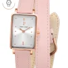 Montre Femme ARIANE Cadran Argenté Bracelet Cuir  Rose