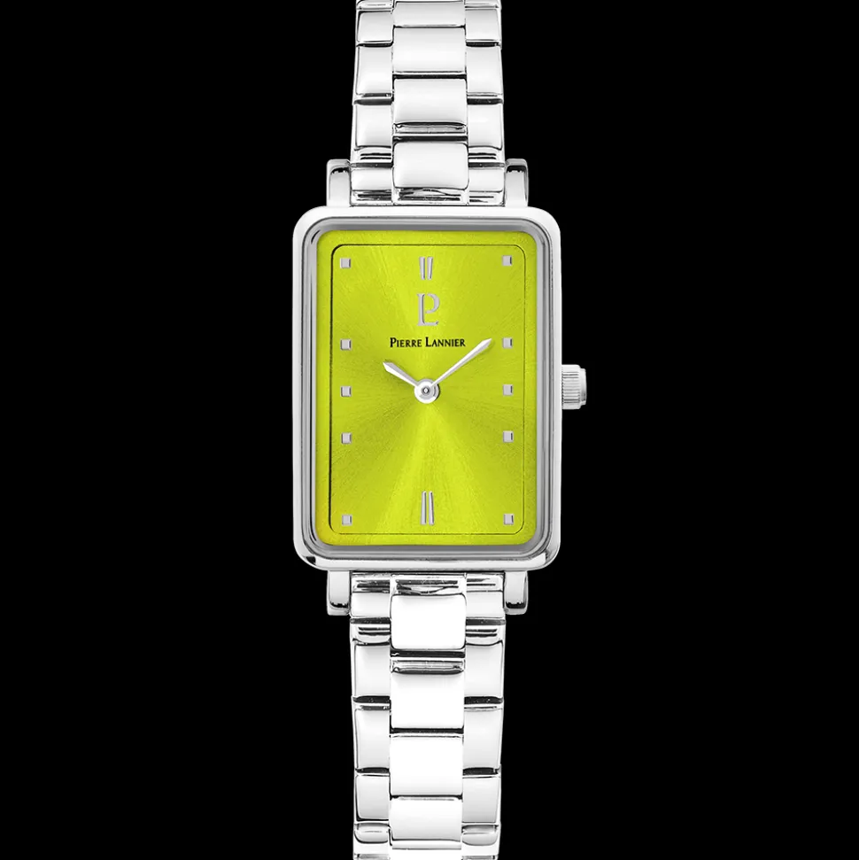 Montre Femme ARIANE Cadran Vert Bracelet Acier Argenté