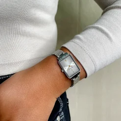 Montre Femme ARIANE Cadran Argenté Bracelet Acier Argenté