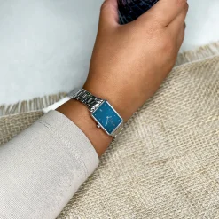 Montre Femme ARIANE Cadran Bleu Bracelet Acier Argenté