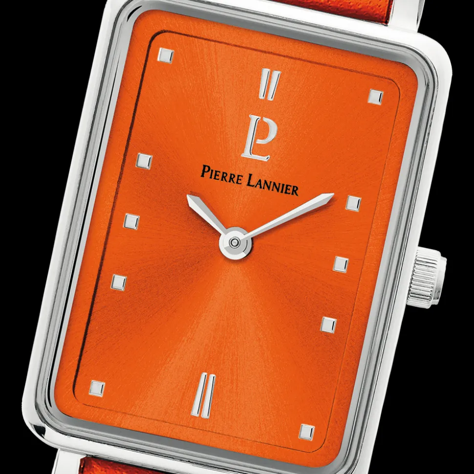 Montre Femme ARIANE Cadran Orange Bracelet Cuir Orange