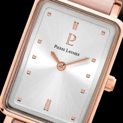 Montre Femme ARIANE Cadran Argenté Bracelet Cuir Rose