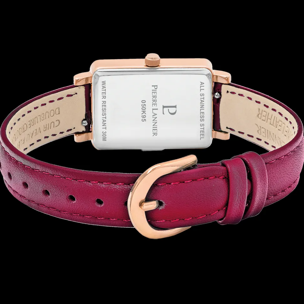 Montre Femme ARIANE Cadran Framboise Bracelet Cuir Framboise