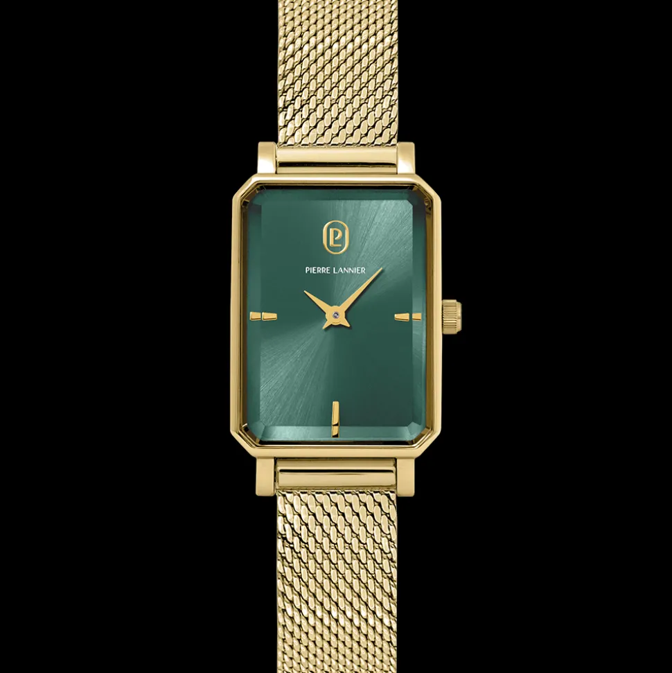 Montre Femme ARIANE Doré Cadran Vert Bracelet Acier milanais Doré 12 MM