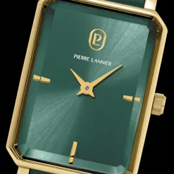 Montre Femme ARIANE Doré Cadran Vert Bracelet Cuir Vert 12 MM
