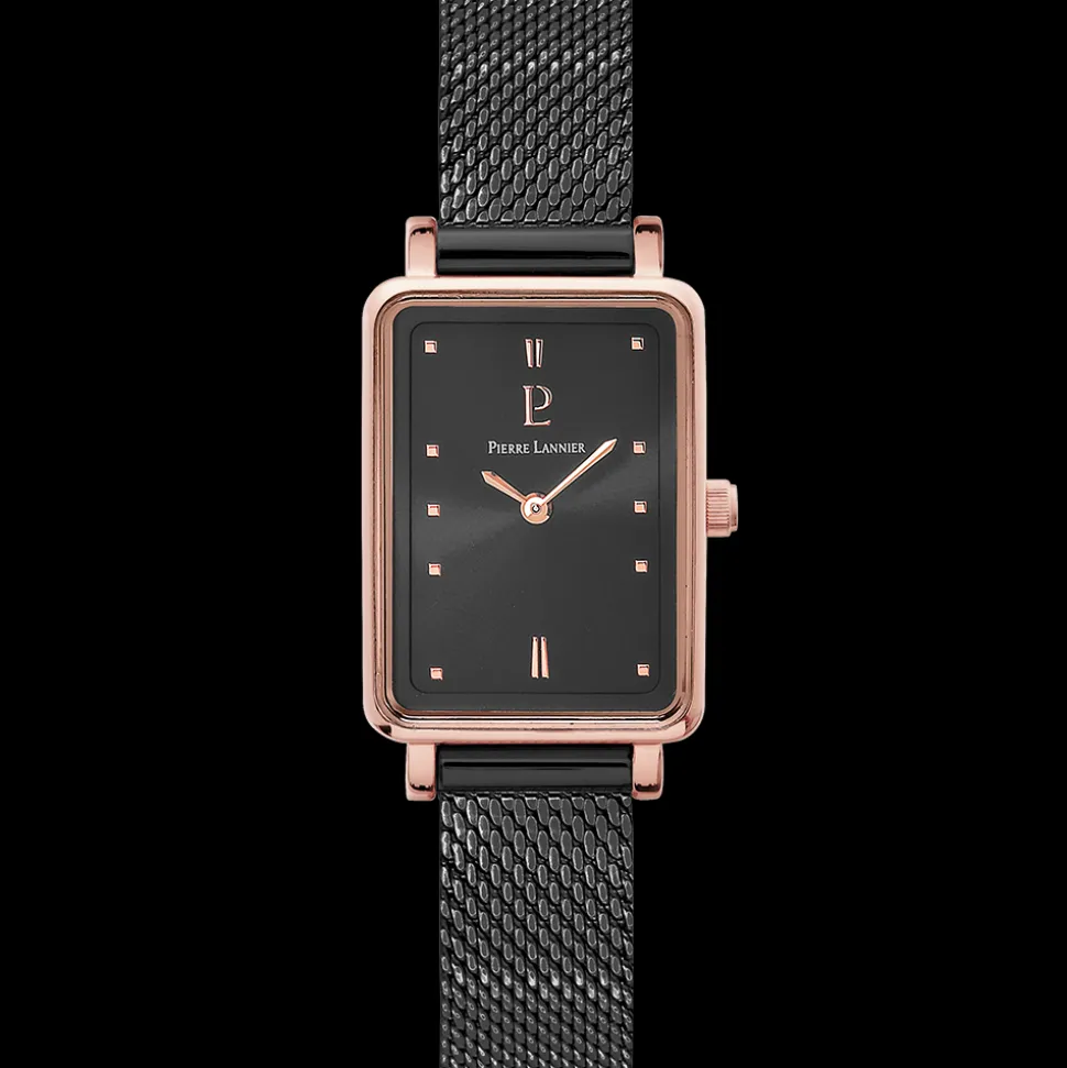 Montre Femme ARIANE Doré-rose Cadran Gris Bracelet Acier milanais Gris 12 MM
